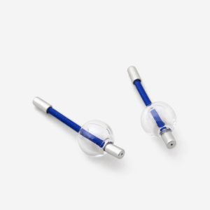 Blue cord and sphere earring