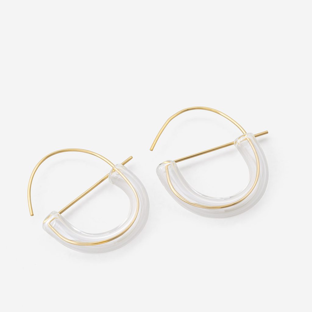 Geometric earrings with half hoop glass product