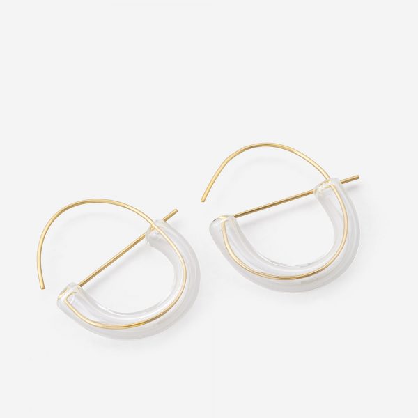 Geometric earrings with half hoop glass product