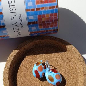 Pendiente de murano azul y rojo del Palau de la Música Catalana