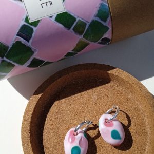 Pendiente de murano rosa y verde del Palau de la Música Catalana